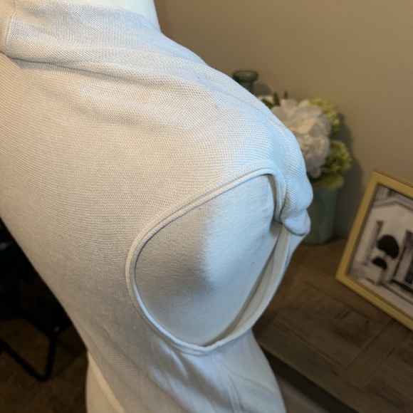 Helmut Lang Light Gray Cowel Neck Mini Dress High Slit Opening Size Small - Picture 5 of 7